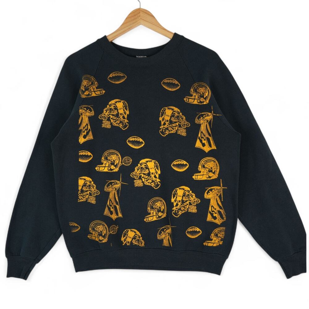 Vintage Washington Redskins Sweatshirt L Black Super Bowl Wild Hogs Made in‎ USA